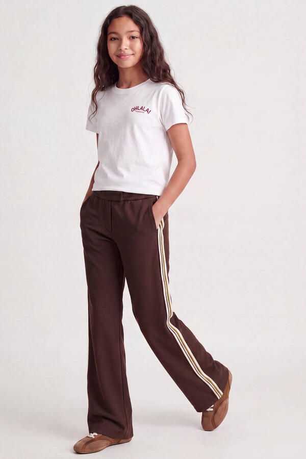 JJXX GIRL loose fit casual broek donkerbruin - Foto 3