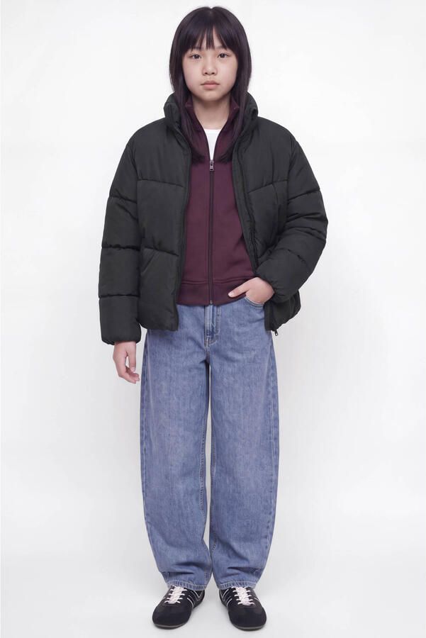 JJXX GIRL pufferjas zwart Meisjes Polyester Opstaande kraag Effen - Foto 2