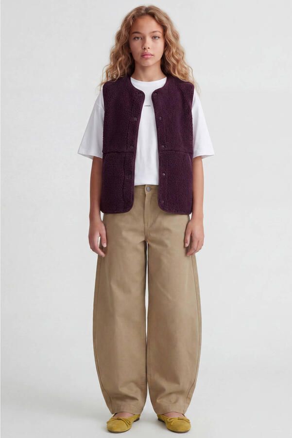 JJXX GIRL rechtvallend teddy gilet donkerrood Effen - Foto 2