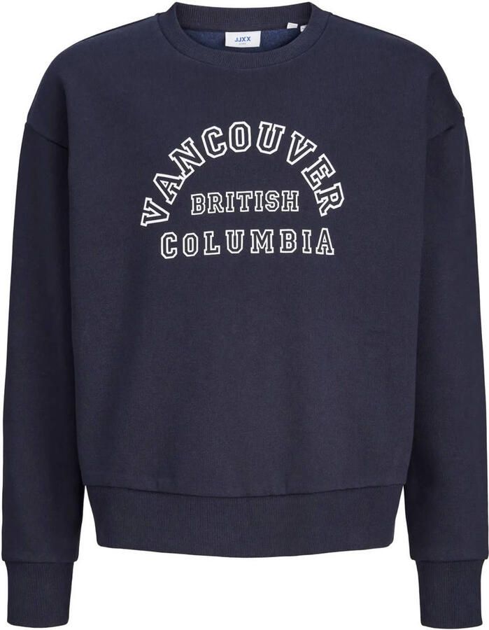 JJXX GIRL sweater met tekst donkerblauw