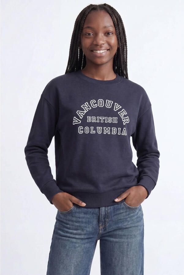 JJXX GIRL sweater met tekst donkerblauw