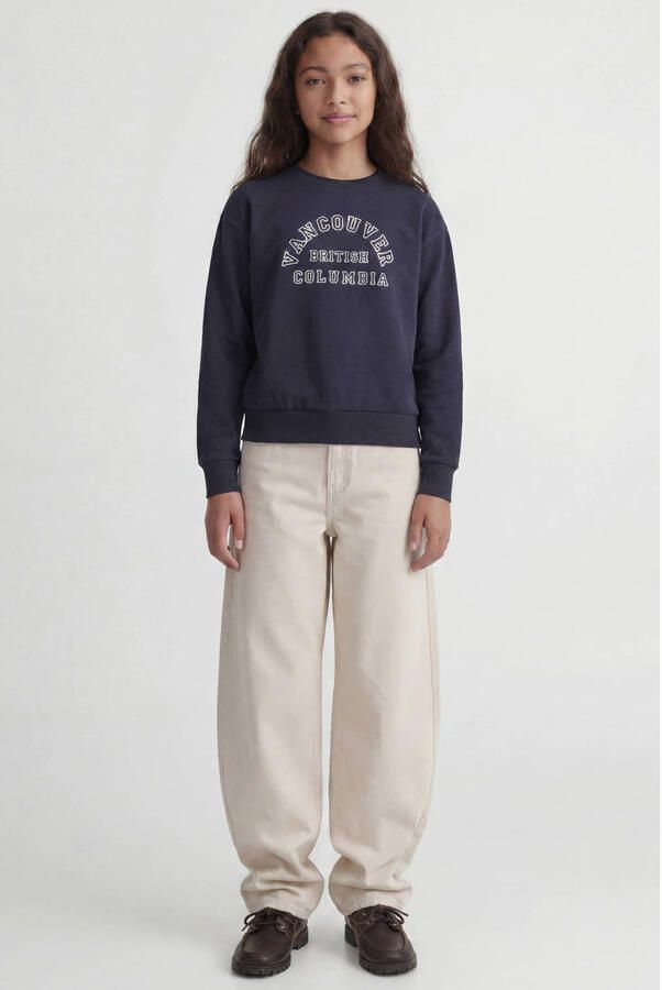 JJXX GIRL sweater met tekst donkerblauw - Foto 2