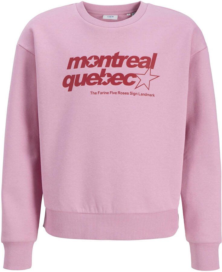 JJXX GIRL sweater met tekst roze
