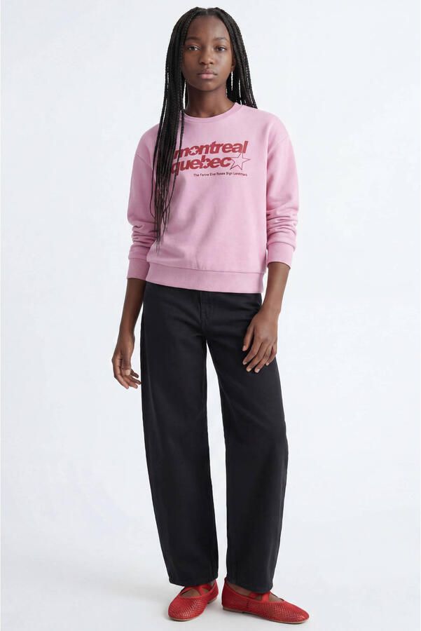 JJXX GIRL sweater met tekst roze - Foto 3
