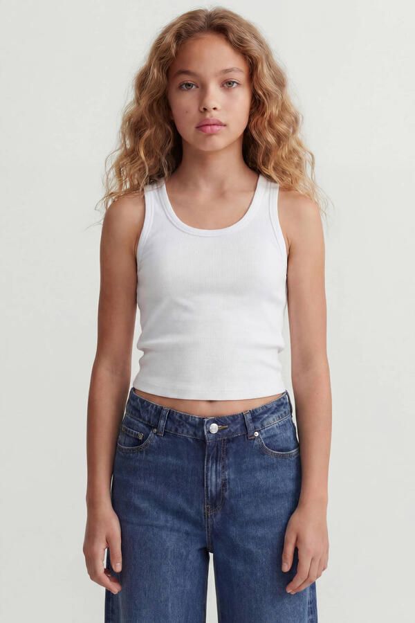 JJXX GIRL tanktop rib gebreid wit