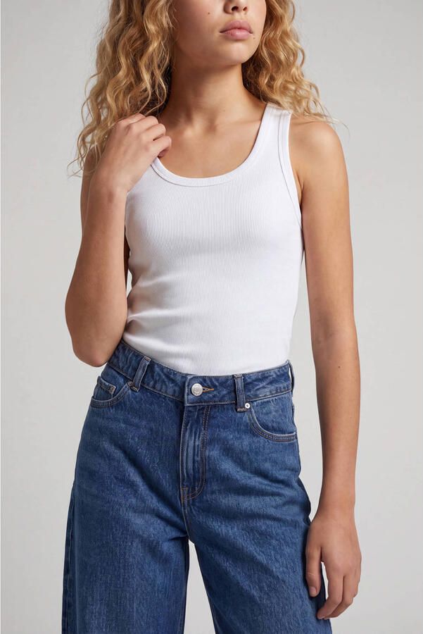 JJXX GIRL tanktop rib gebreid wit - Foto 3
