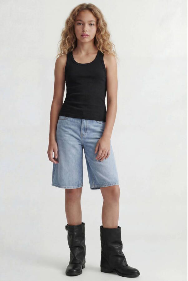 JJXX GIRL tanktop rib gebreid zwart