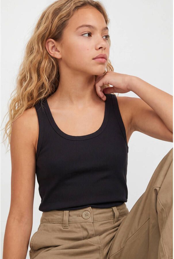 JJXX GIRL tanktop rib gebreid zwart - Foto 2