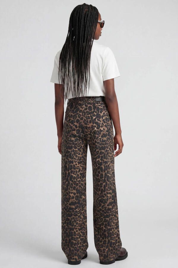 JJXX GIRL wide leg casual broek met panterprint bruin - Foto 2