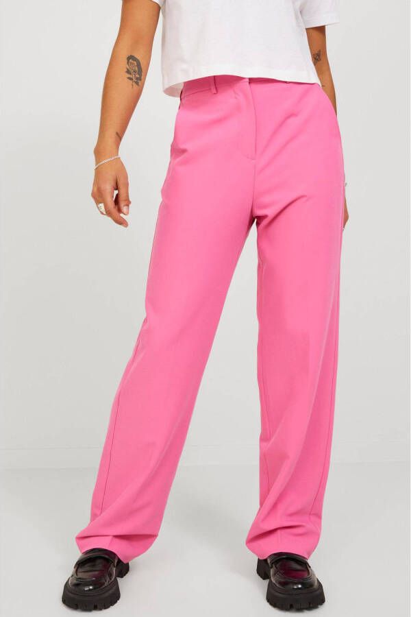 JJXX high waist regular fit pantalon JXMARY van gerecycled polyester roze