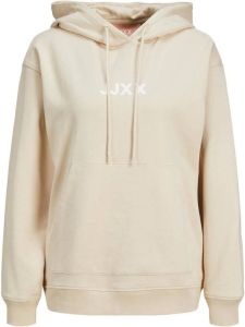 JJXX hoodie JXMADDIE met logo beige