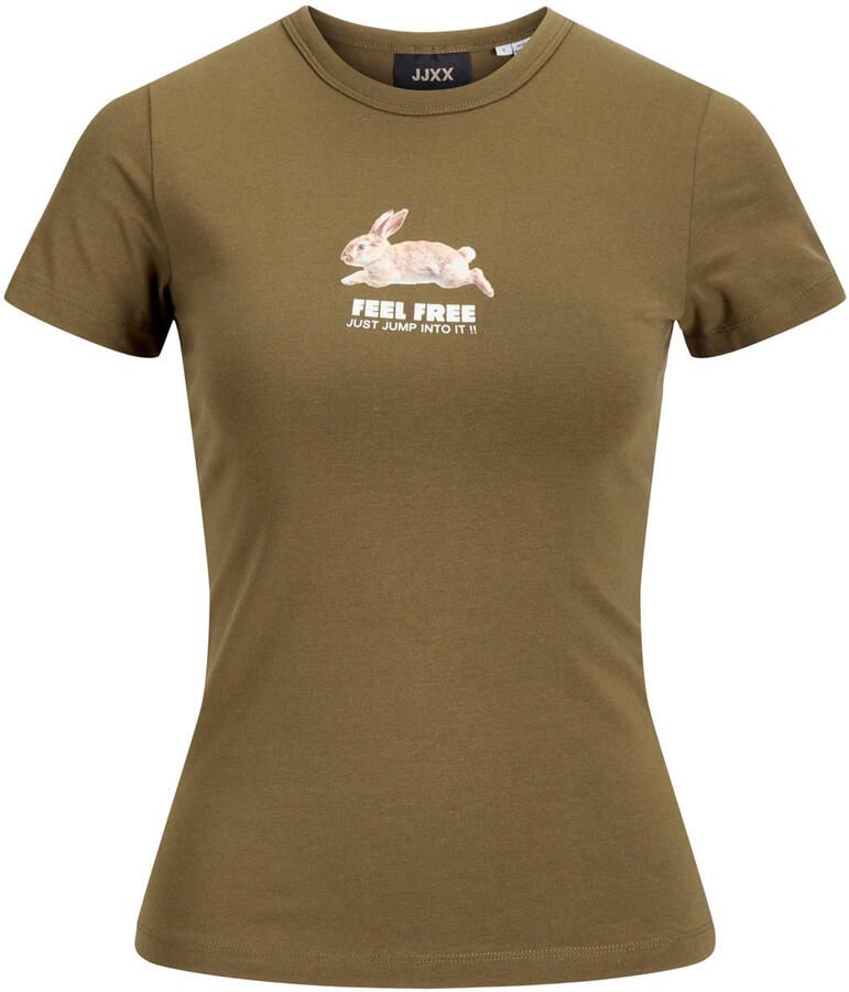 JJXX aansluitend T-shirt met print groen