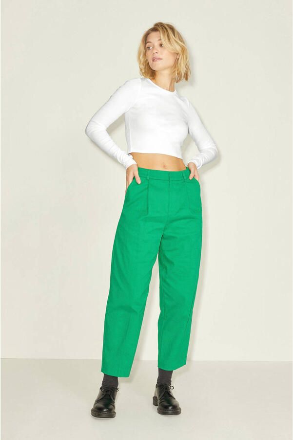 JJXX cropped ribgebreide longsleeve JXFELINE wit