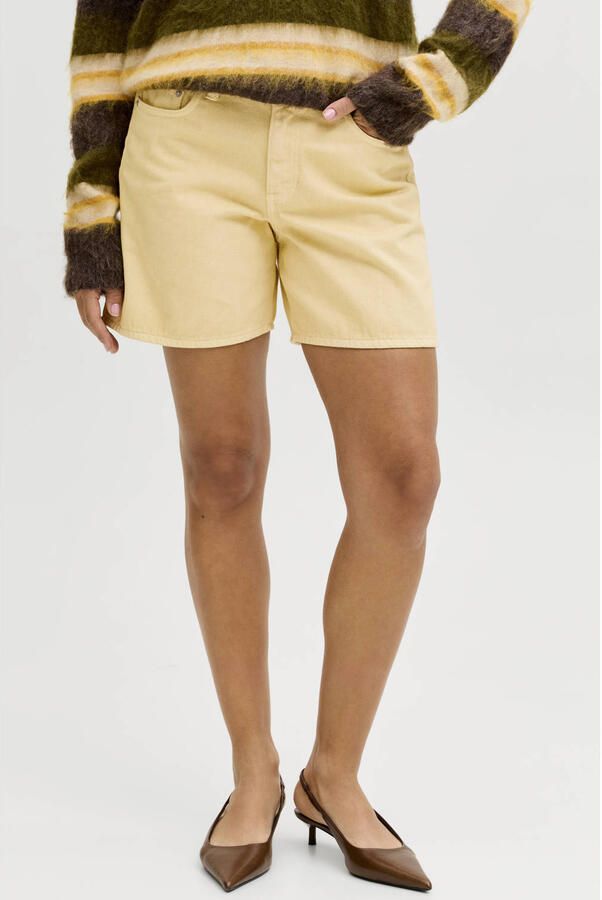 JJXX denim regular waist short lichtgeel