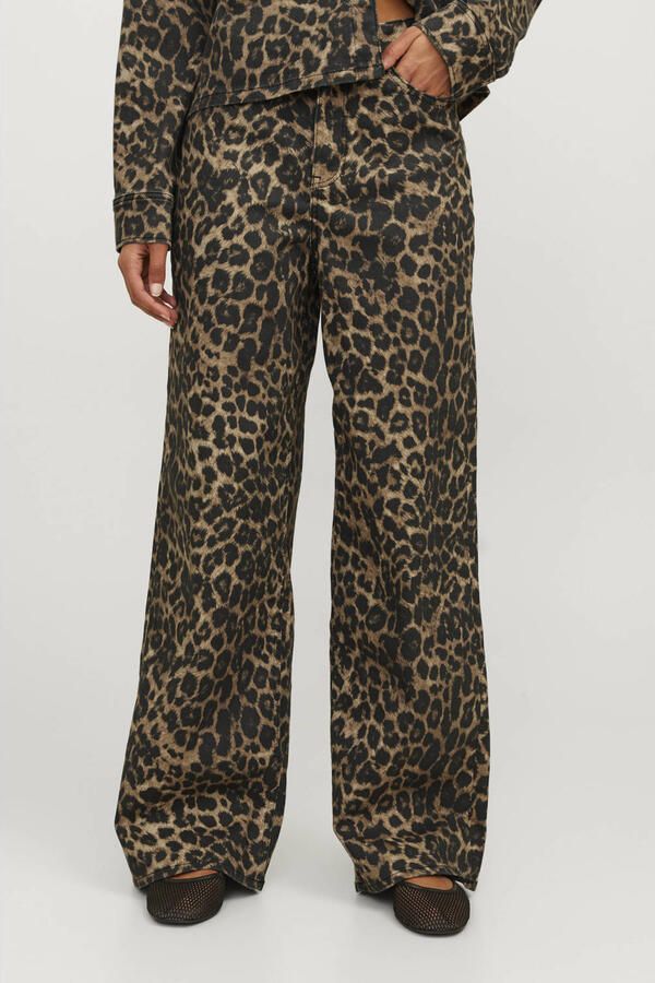 JJXX Wide leg broek met luipaardprint Model 'SARAH TOKYO'