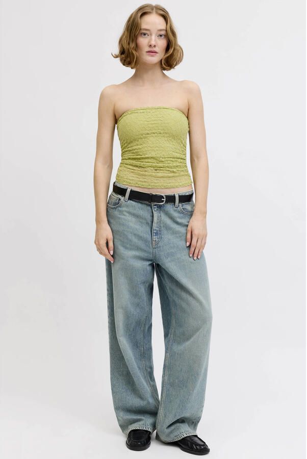 JJXX kanten gebloemde strapless top groen