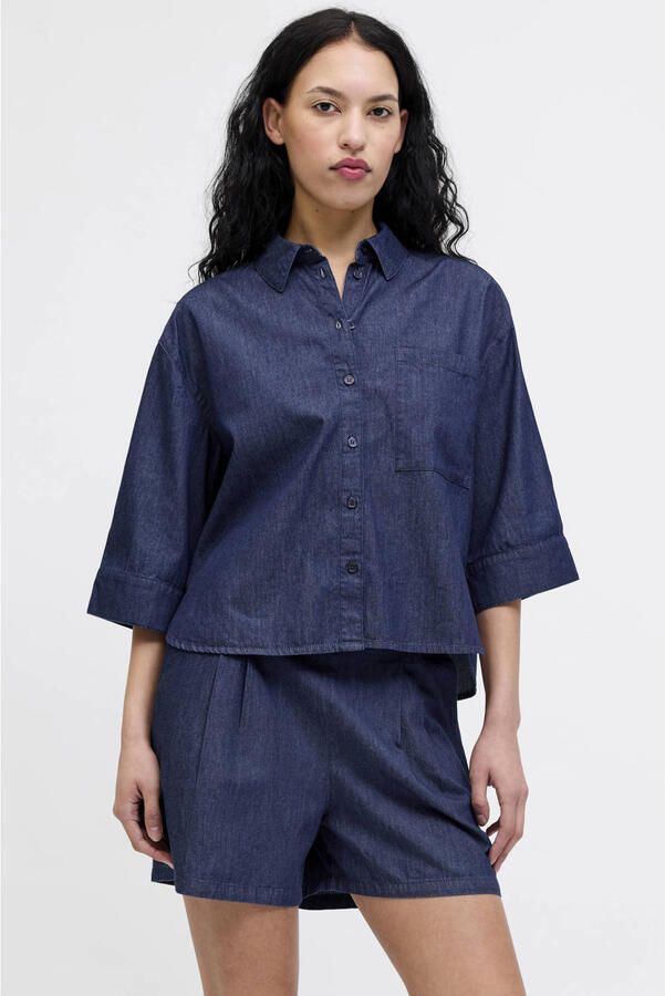 JJXX loose fit blouse donkerblauw