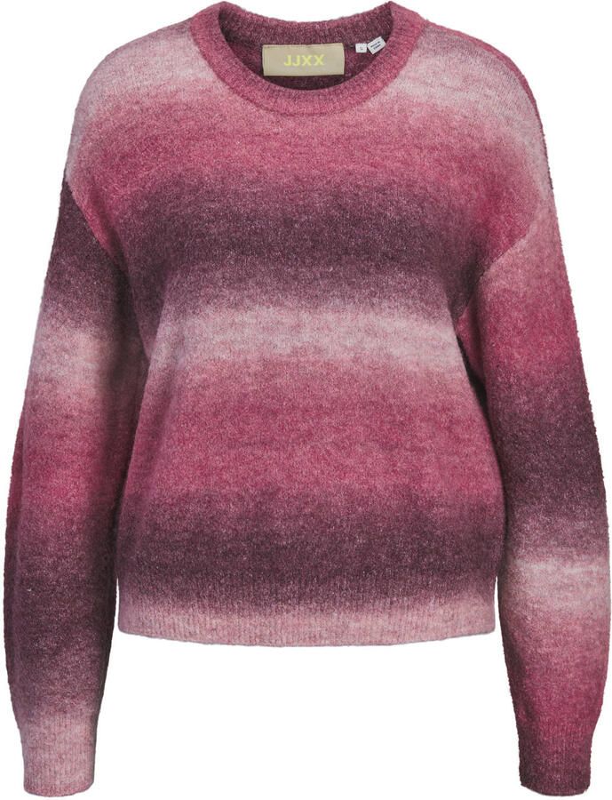 JJXX oversized gebreide gestreepte trui roze
