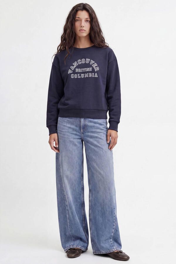 JJXX rechtvallende sweater met tekst donkerblauw - Foto 2