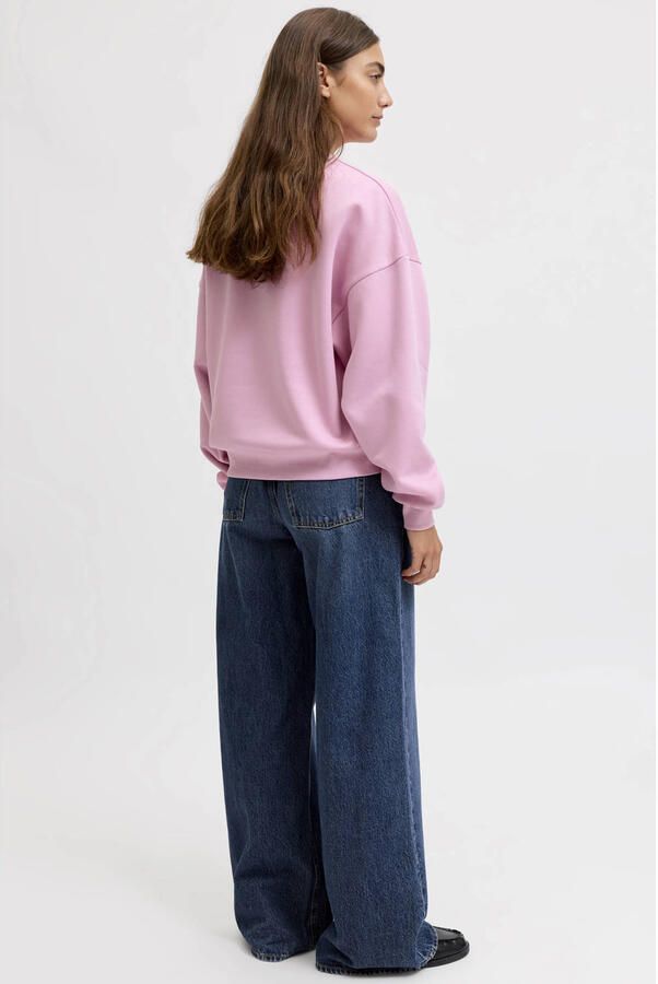 JJXX rechtvallende sweater met tekst roze - Foto 3