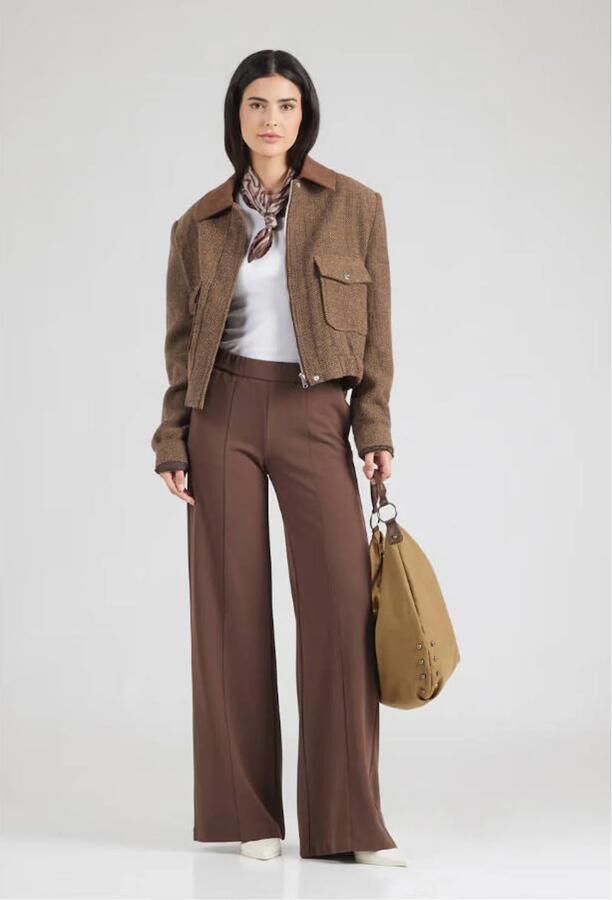 JJXX straight leg gebreide casual broek bruin - Foto 3