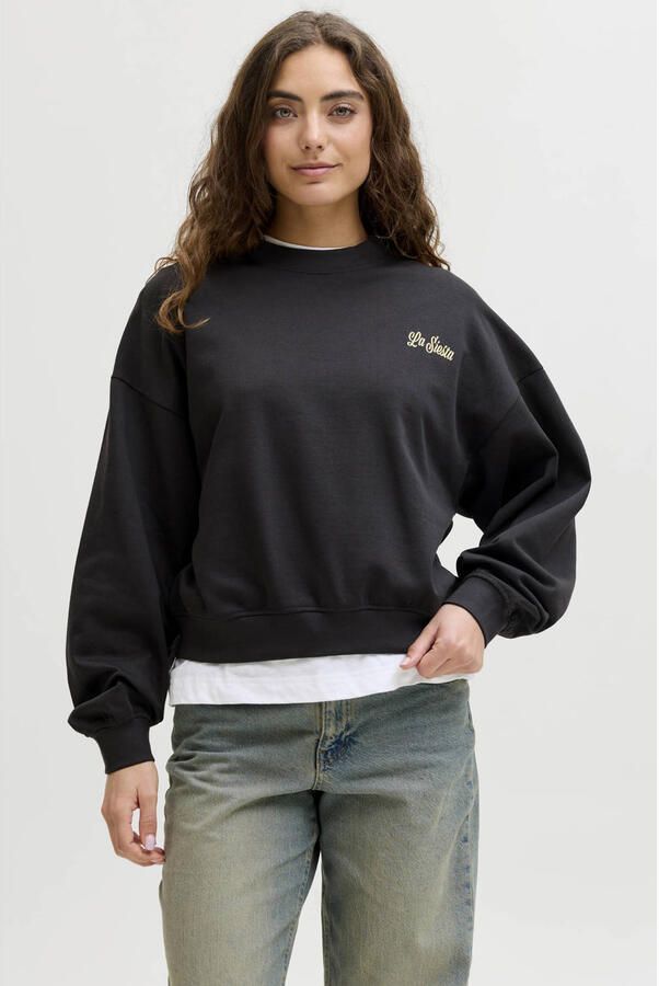 JJXX sweater met backprint zwart
