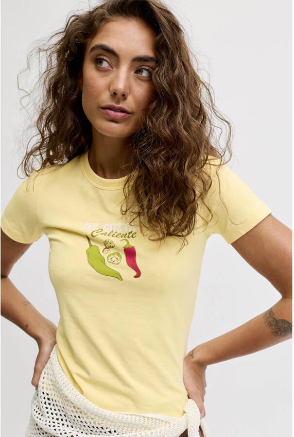 JJXX T-shirt lichtgeel