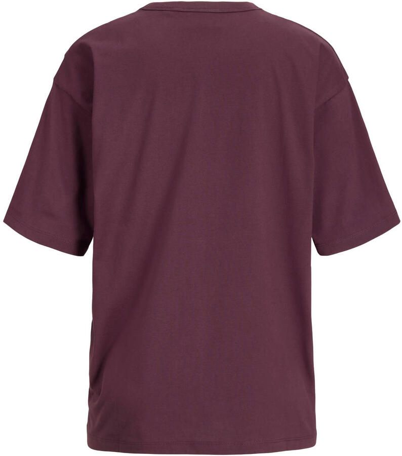 JJXX T-shirt met tekst donkerrood - Foto 2