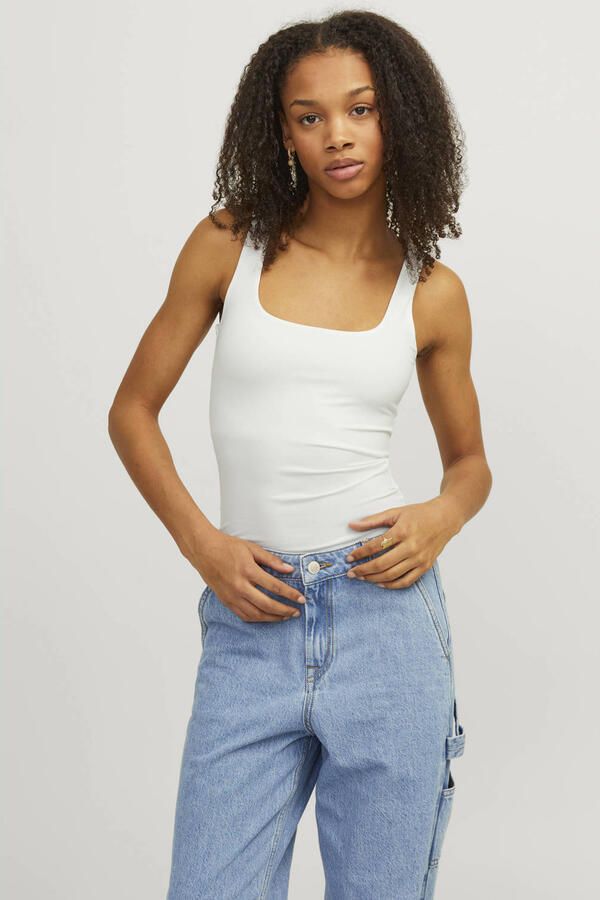 Jack & jones Witte Gestreepte Mouwloze Top White Dames