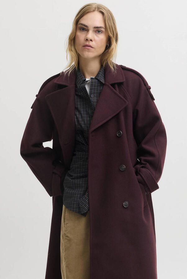 JJXX trenchcoat donkerrood