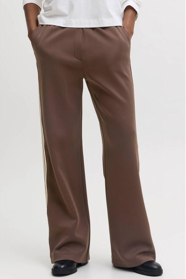 JJXX wide leg gebreide casual broek bruin
