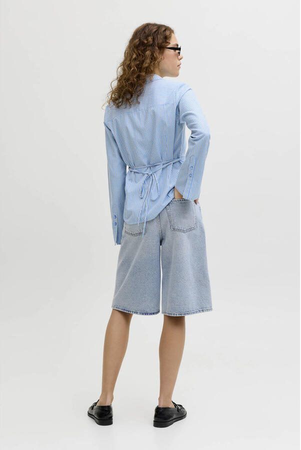 JJXX wide leg high waist short light blue denim - Foto 4