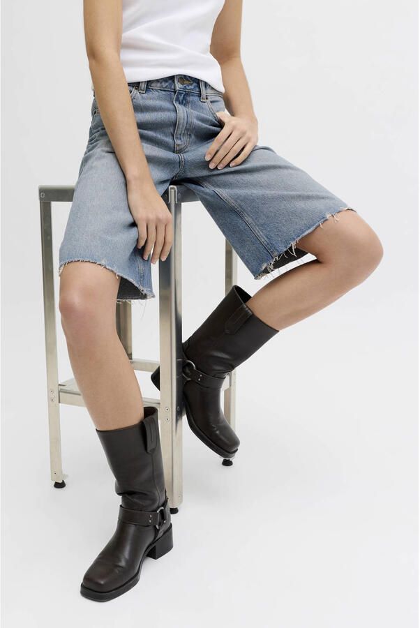 JJXX wide leg high waist short light blue denim