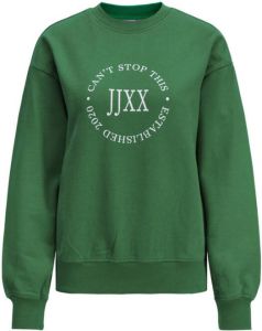 JJXX sweater JXBEATRICE met tekst groen