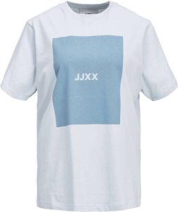 JJXX T-shirt JXAMBER met printopdruk lichtblauw
