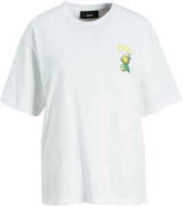 JJXX T-shirt JXLUCIA met printopdruk wit geel