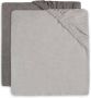 Jollein aankleedkussenhoes Badstof 50x70cm set van 2 Soft Grey Storm Grey Grijs - Thumbnail 1