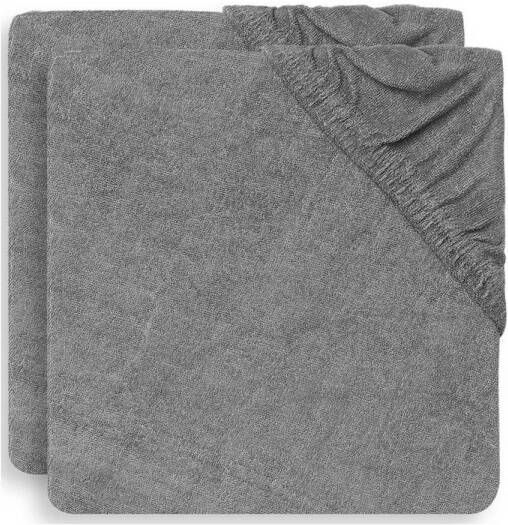 Jollein aankleedkussenhoes badstof 75x85cm set van 2 Storm grey Grijs