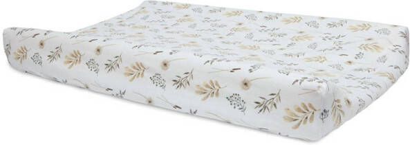 Jollein aankleedkussenhoes Wild Flowers 50x70cm wit beige grijs