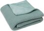 Jollein baby wiegdeken Basic Knit 75x100cm Forest Green Fleece Babydeken Groen - Thumbnail 1