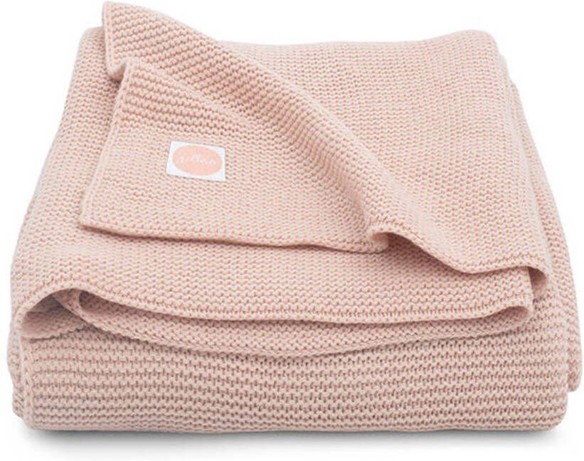 Jollein baby wiegeken Basic knit 75x100 cm Pale pink Babydeken Roze Effen