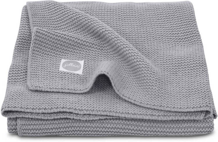Jollein Basic knit baby edikantdeken 100x150 cm stone grey Babydeken Grijs