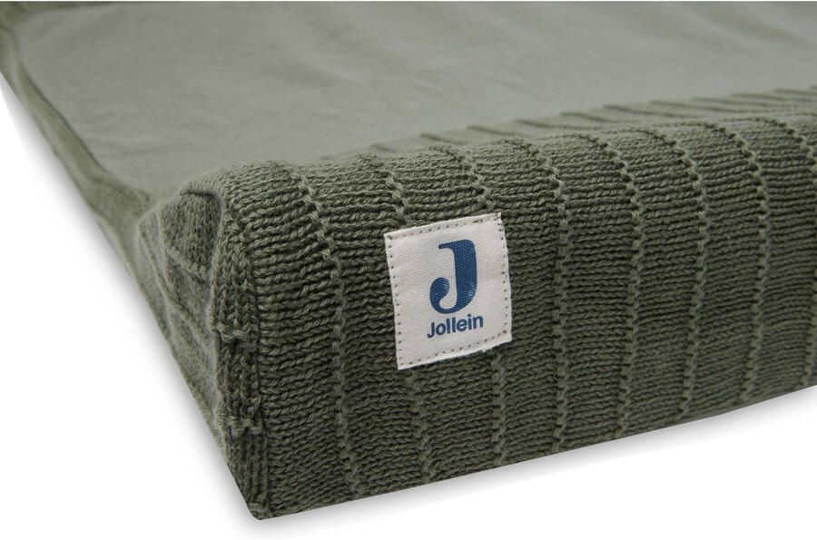 Jollein aankleedkussenhoes 50x70cm Pure Knit Leaf Green Groen Effen - Foto 3