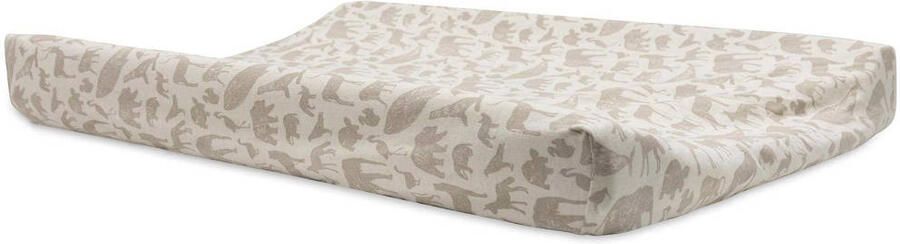 Jollein aankleedkussenhoes Jersey 50x70cm Animals Nougat Beige Dierenprint