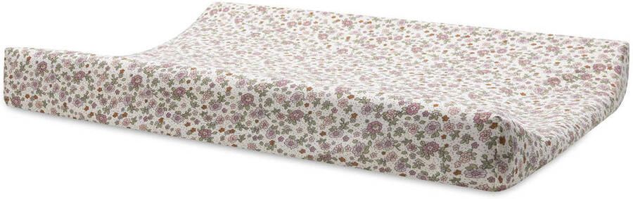 Jollein aankleedkussenhoes Jersey 50x70cm Retro Flowers Roze Bloe