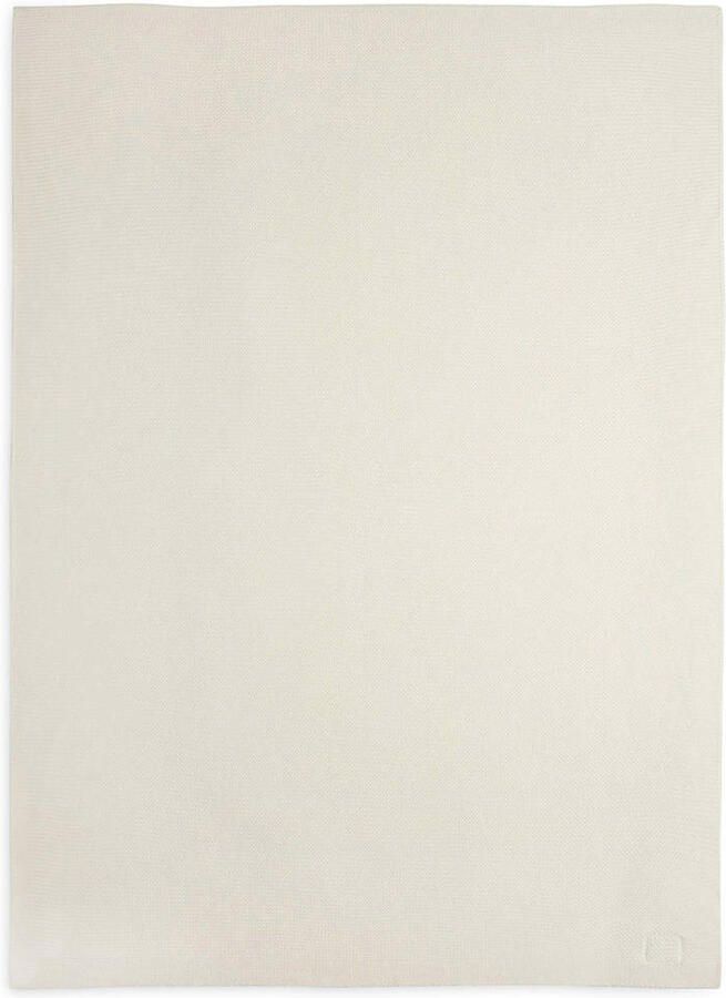 Jollein baby wiegdeken 75x100 cm Basic Knit Ivory Babydeken Wit Effen