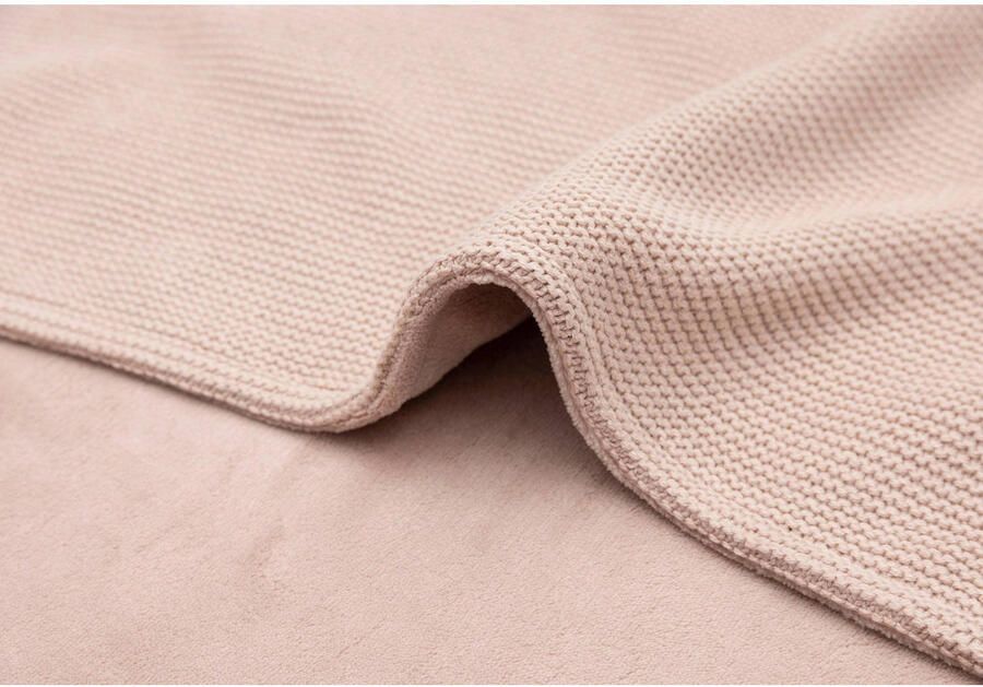 Jollein baby ledikantdeken 100x150cm Basic Knit Wild Rose Fleece Babydeken Roze - Foto 3