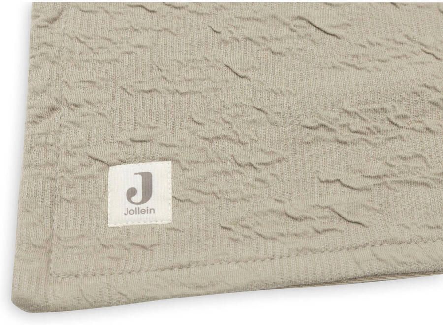 Jollein baby ledikantdeken 100x150cm Soft Waves Olive Green Velvet Babydeken Groen - Foto 3
