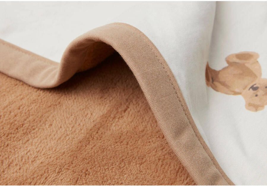 Jollein baby ledikantdeken fleece 100x150 cm Teddy Bear biscuit Babydeken Ecru