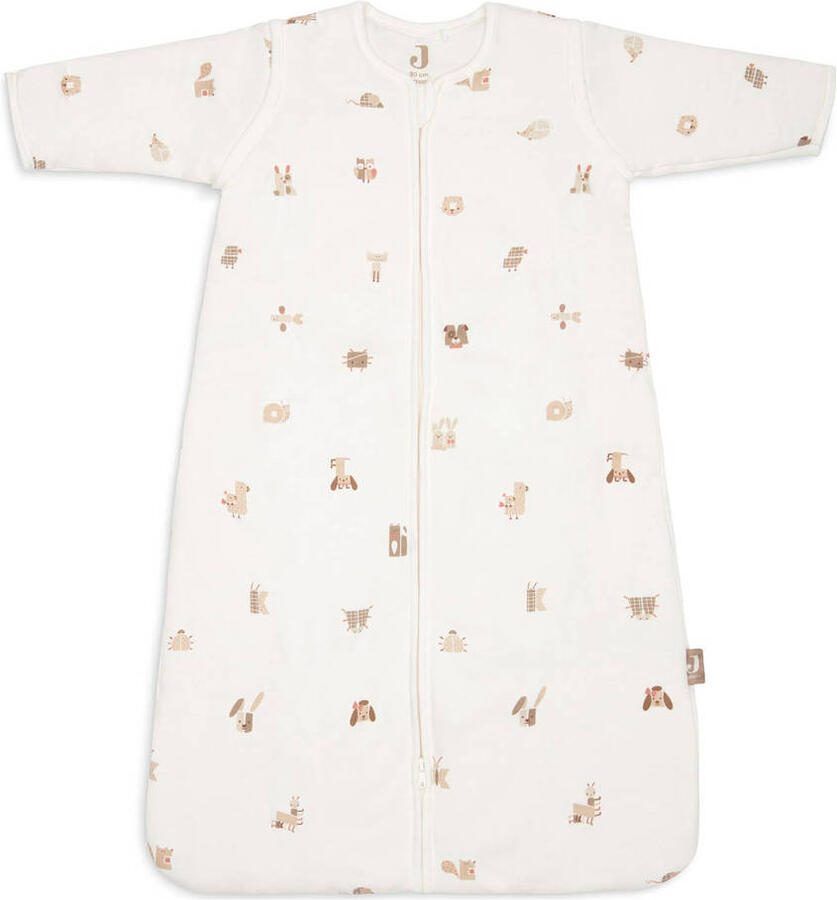 Jollein baby slaapzak met afritsbare mouw Animal Friends wit beige